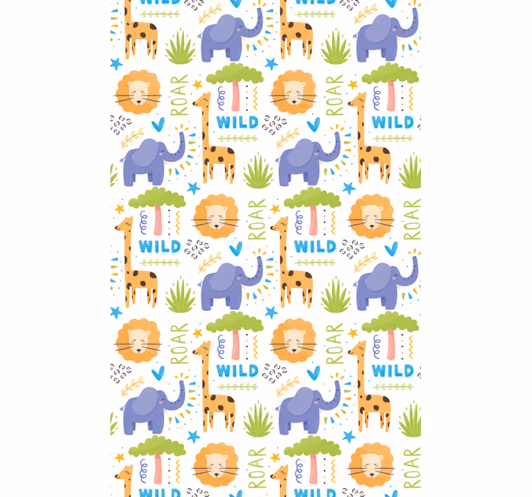 Kids wallpaper safari animal designs - TenStickers