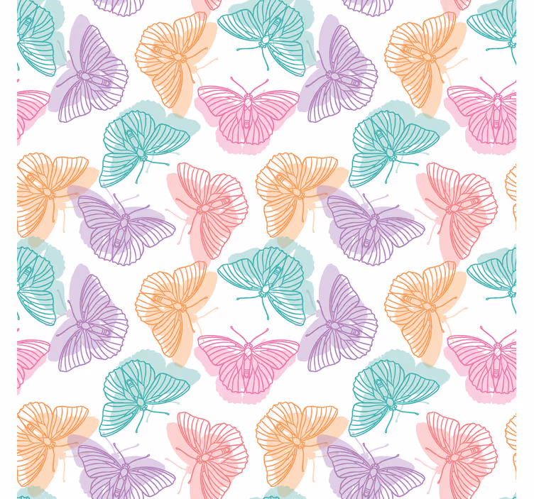Colorful silhouette butterfly wallpaper - TenStickers