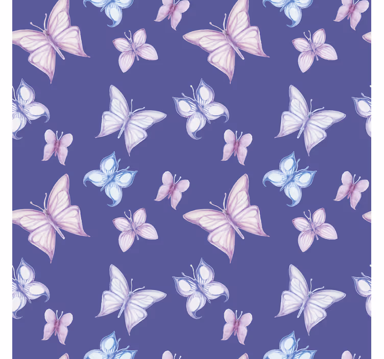 Butterfly wallpaper with purple background - TenStickers