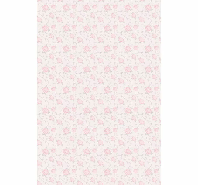 Hallway wallpaper delicate pink roses design - TenStickers