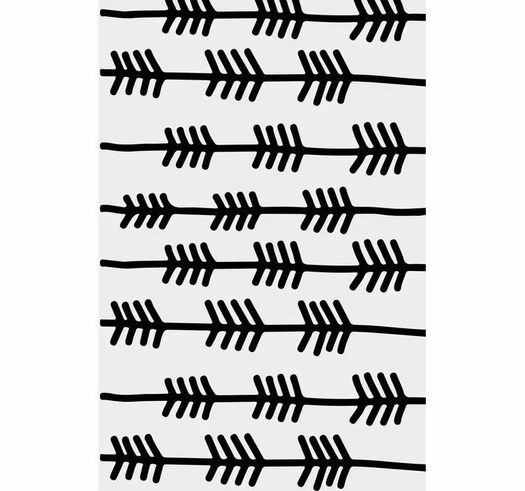 Scandinavian wallpaper black abstract arrows on white - TenStickers