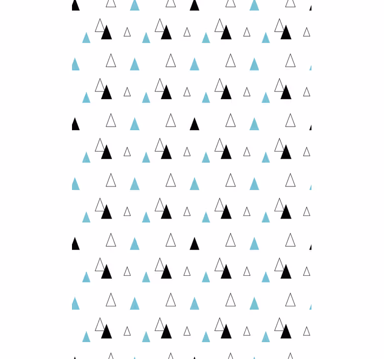 Scandinavian wallpaper in black grey and blue triangles - TenStickers