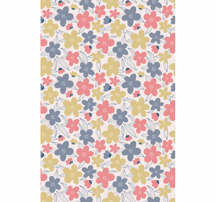Scandinavian wallpaper light-colored floral pattern - TenStickers