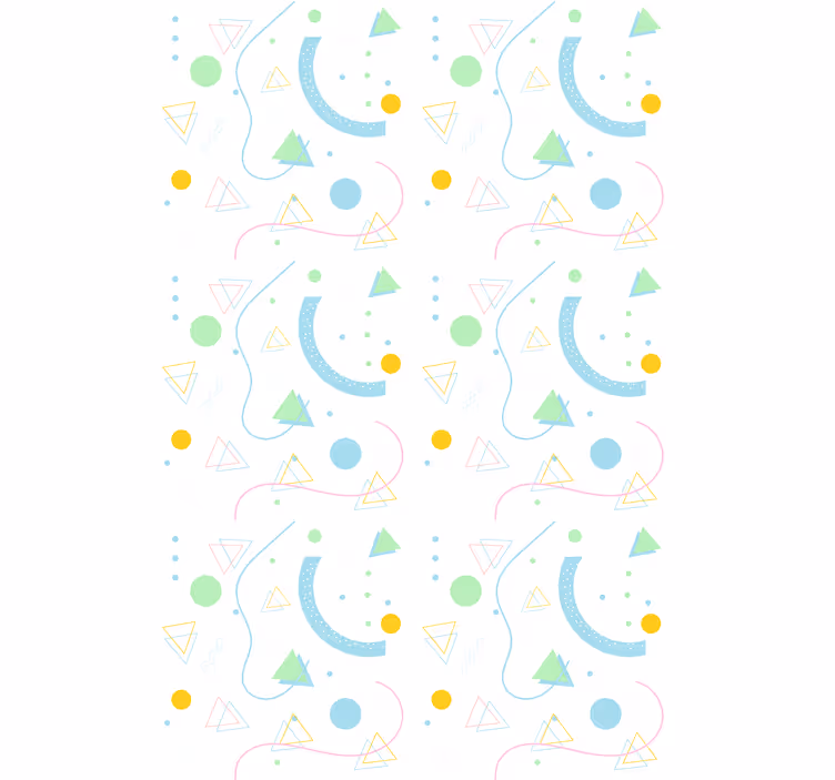 Scandinavian wallpaper in green and blue triangles - TenStickers