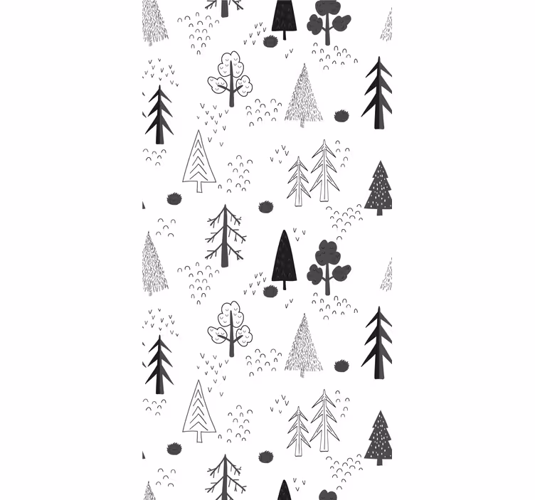 Scandinavian wallpaper white minimalistic trees - TenStickers