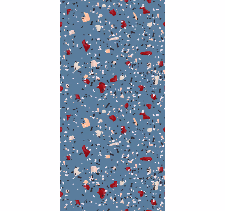 Texture pattern wallpaper in blue geometric terrazzo - TenStickers