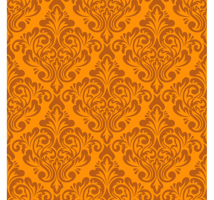 Classic wallpaper vintage orange damask - TenStickers