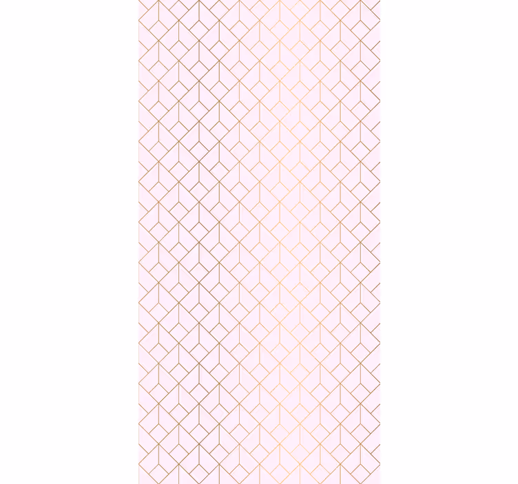 Classic wallpaper pink with golden lines pattern - TenStickers