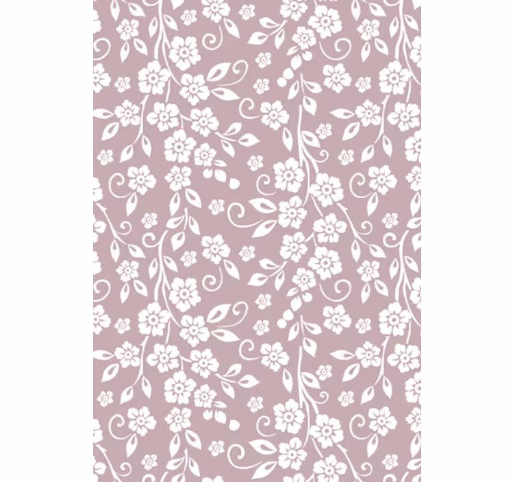 Living room wallpaper with elegant floral design - TenStickers