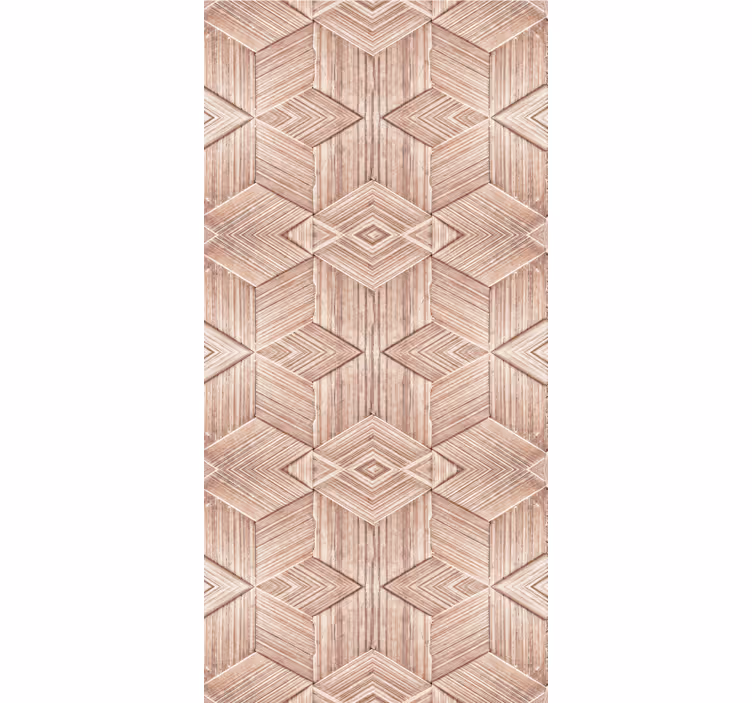 Living room wallpaper with light wood texture effect - TenStickers