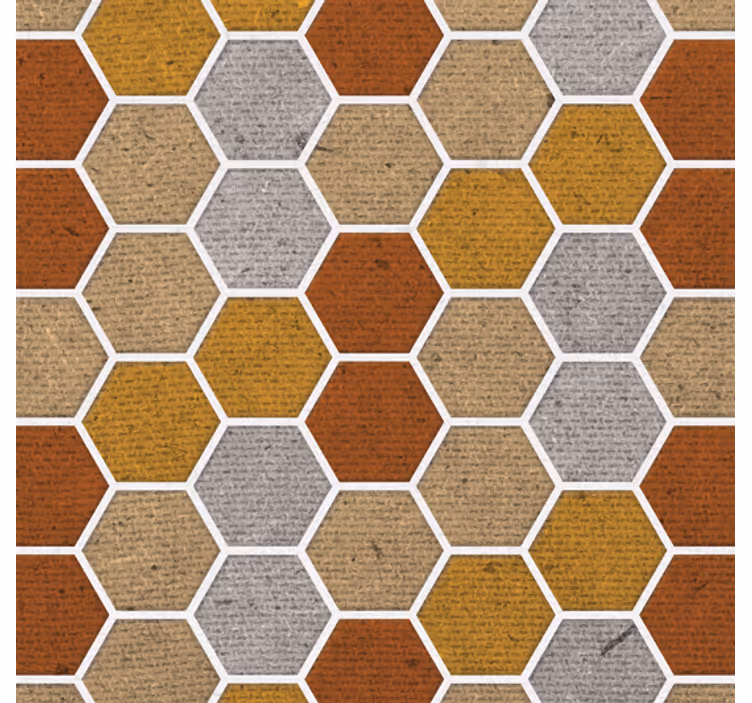 Living room wallpaper honeycomb texture - TenStickers