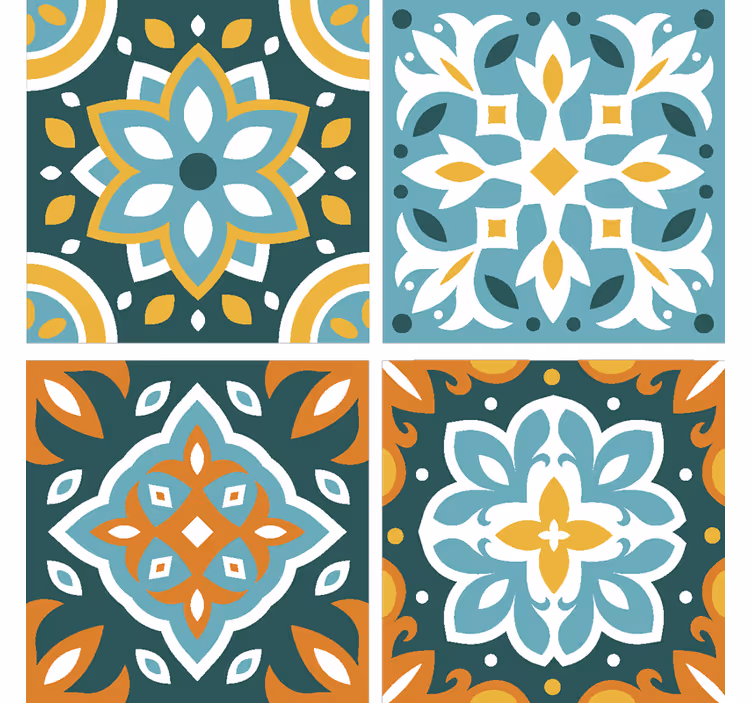 Turquoise tiles tile wallpaper - TenStickers