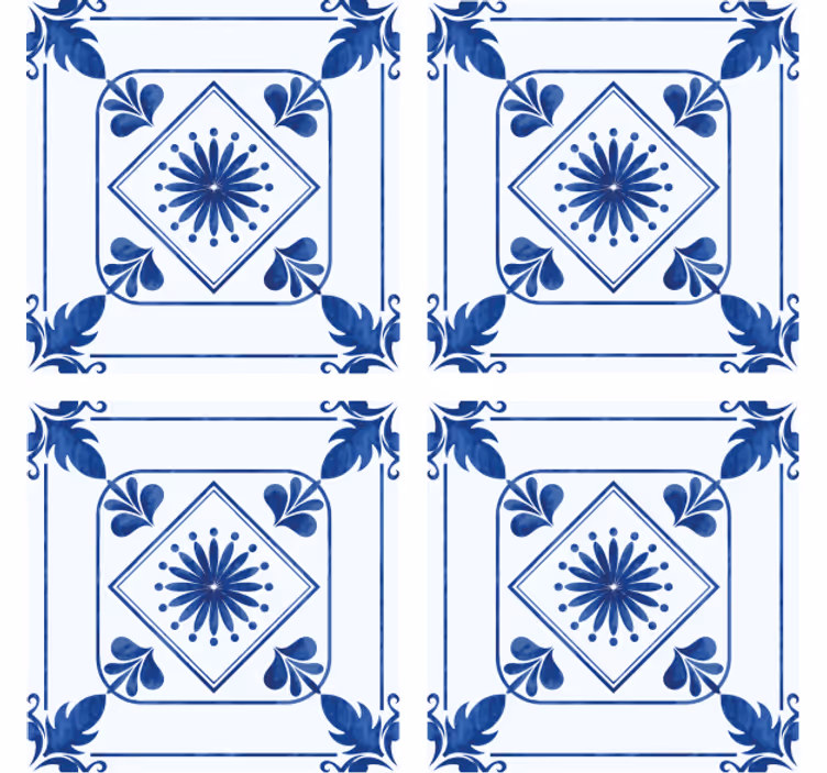 Tile wallpaper elaborate floral design - TenStickers