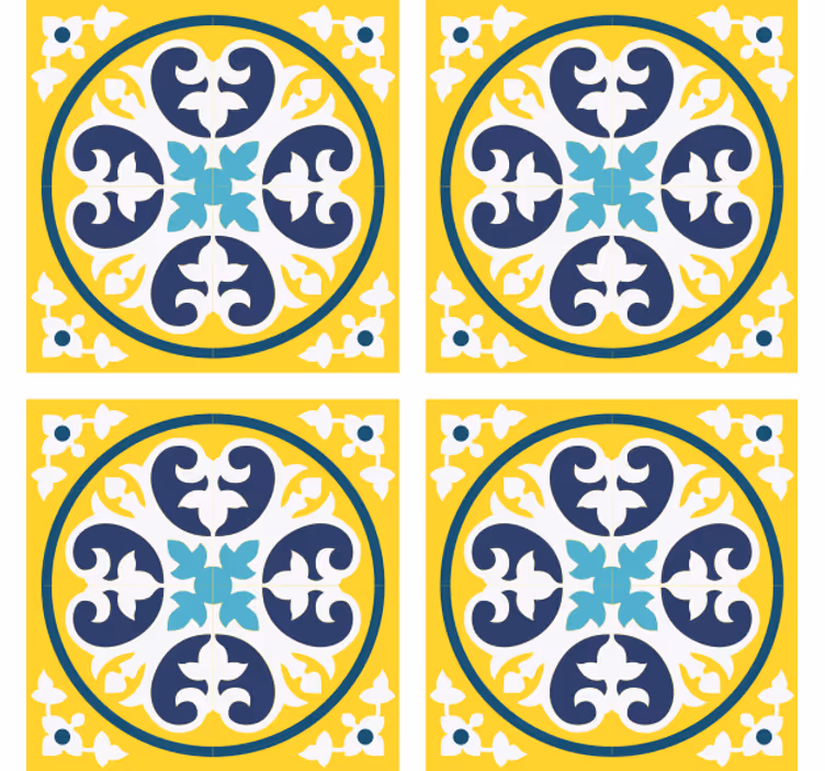 Tile wallpaper floral pattern ceramic design - TenStickers