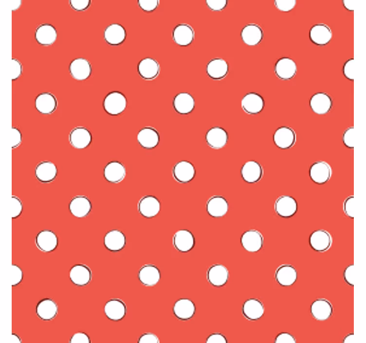 Vintage wallpaper white retro polka dots red background - TenStickers