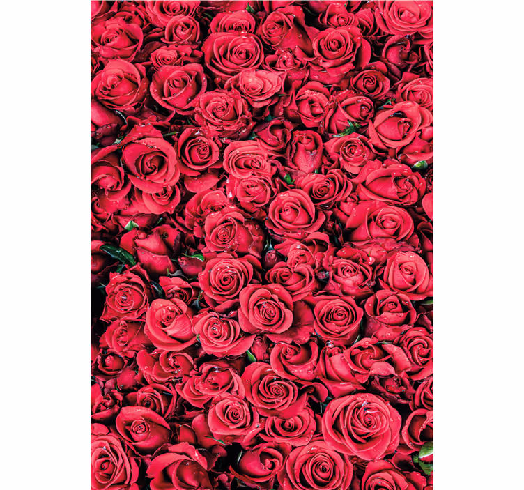 Flower wallpaper red flowers with textured backdrop - TenStickers