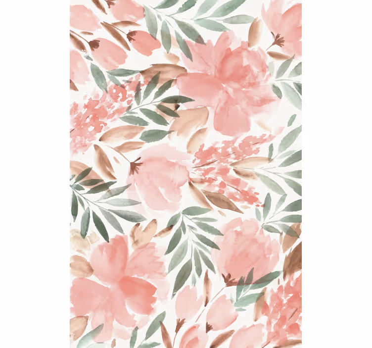 Flower wallpaper with blooming florals - TenStickers