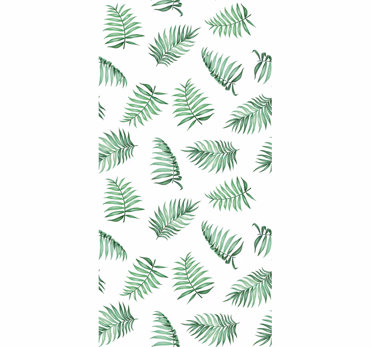 Tree wallpaper with green palm leaves design - TenStickers