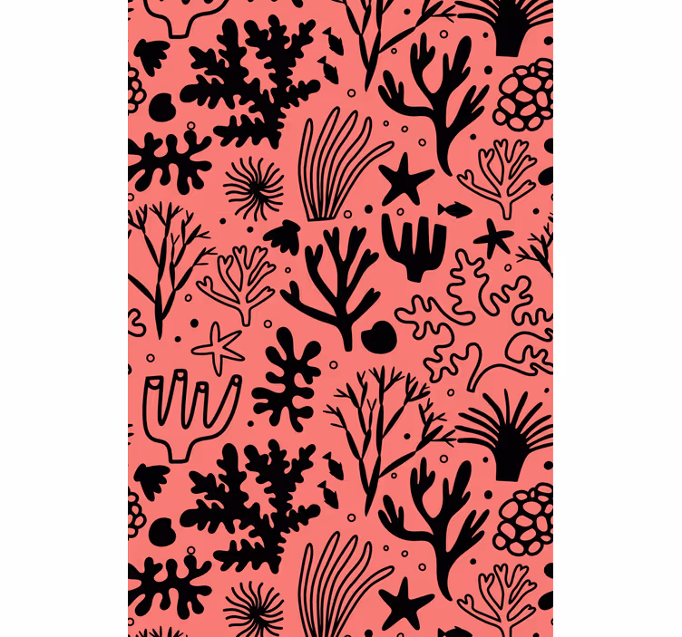 Tree wallpaper australian leaves red and black - TenStickers