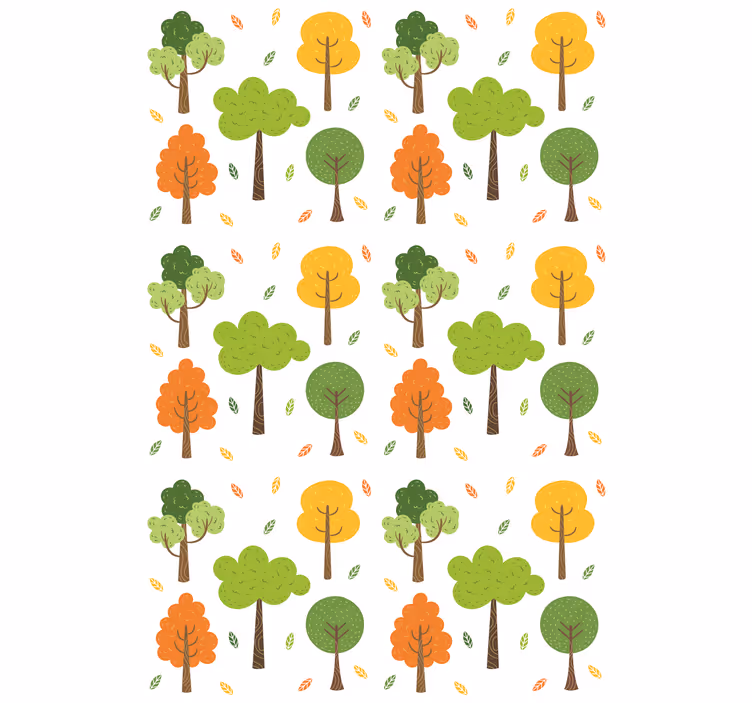 Tree wallpaper vibrant design - TenStickers