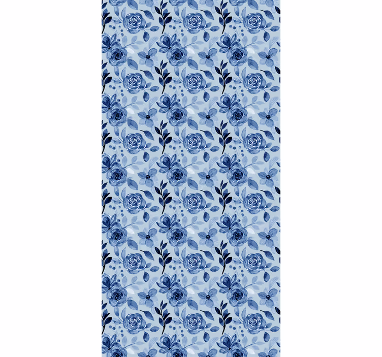 Vintage old blue on blue office wallpaper - TenStickers
