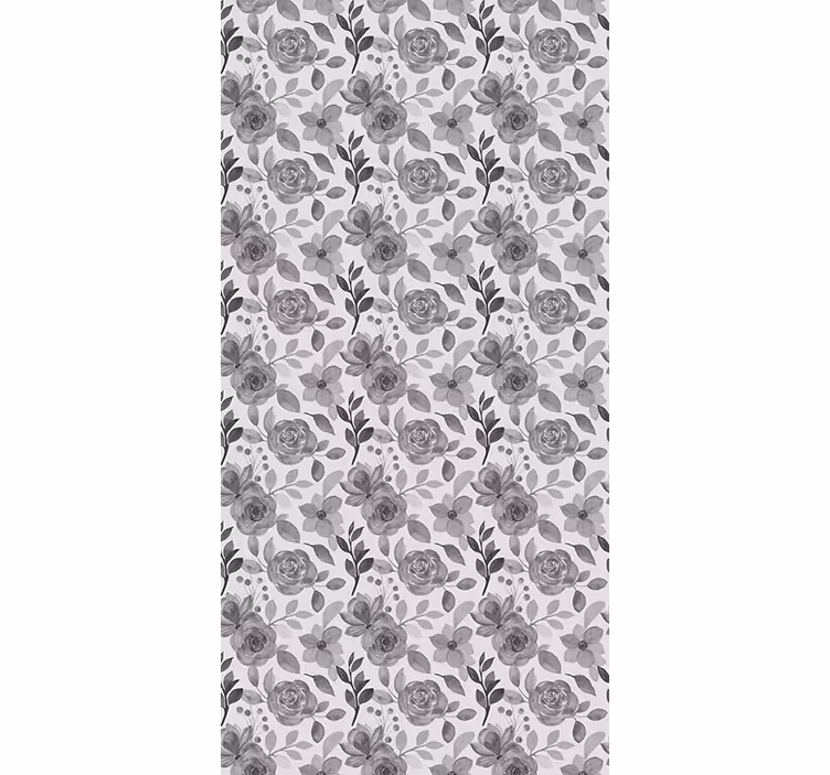 Office wallpaper flowers on grey - TenStickers