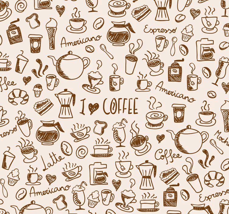 Kitchen wallpaper coffee design - TenStickers