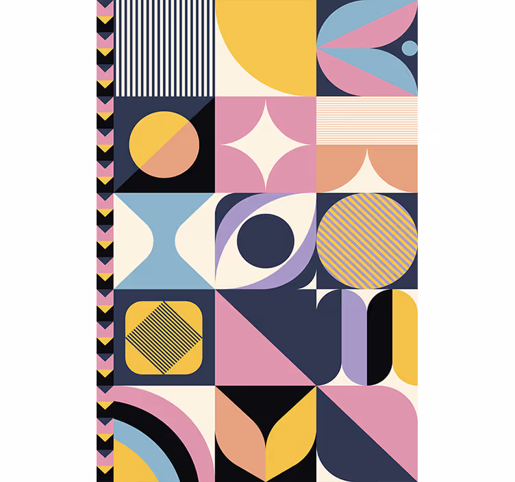 Modern wallpaper with geometric figure art - TenStickers