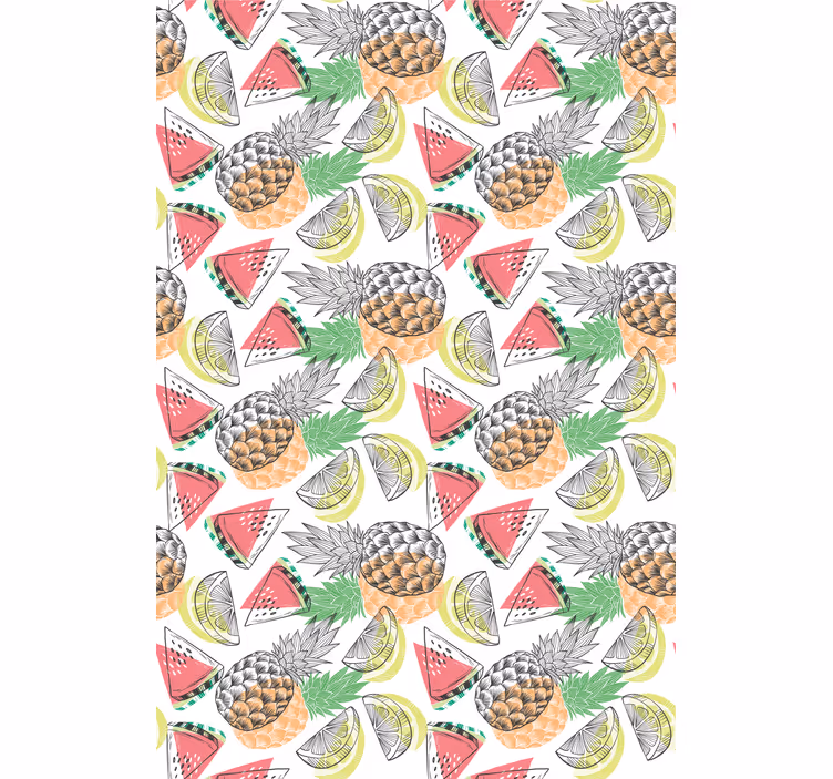 Modern wallpaper summer fruit colorful design - TenStickers