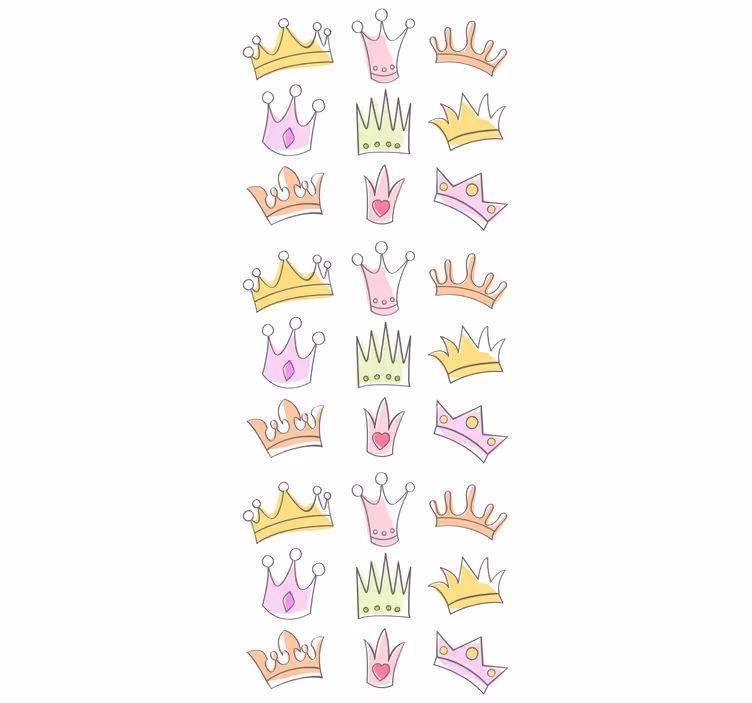 Kids wallpaper crown pattern design - TenStickers