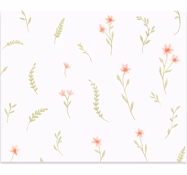 Kids wallpaper pastel meadow flowers - TenStickers
