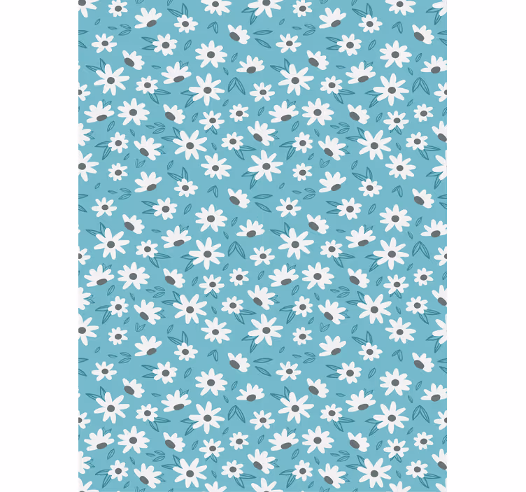 Dining room wallpaper with daisy floral design - TenStickers