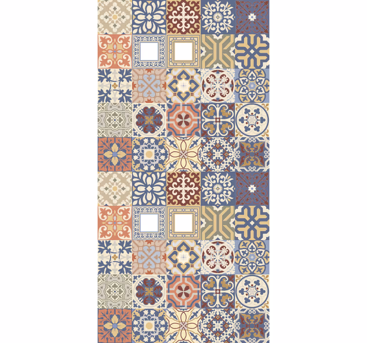 Kitchen wallpaper multicolor hydraulic design - TenStickers