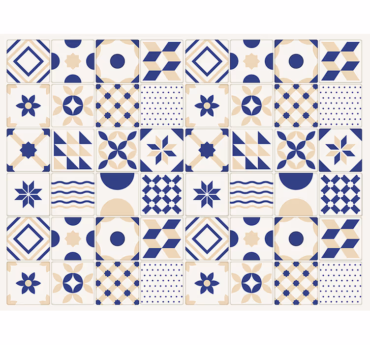 Kitchen wallpaper in ceramic tile design - TenStickers