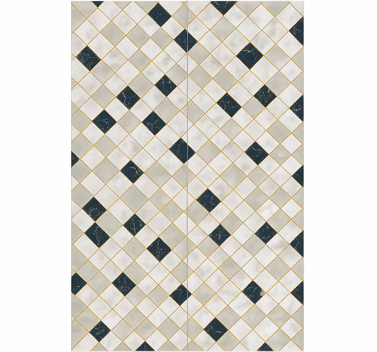 Living room wallpaper cement tiles in grey tones - TenStickers