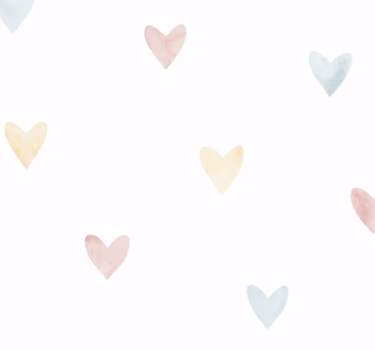 Master bedroom wallpaper watercolor pastel hearts - TenStickers