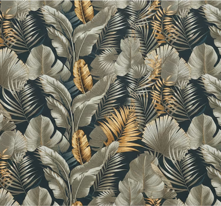 Living room wallpaper with botanical floral patterns - TenStickers
