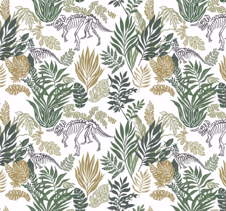 Living room wallpaper dinosaur design - TenStickers