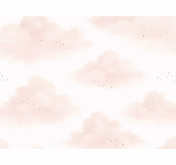 Kids wallpaper pink clouds - TenStickers