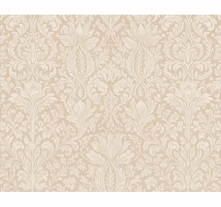 Master bedroom wallpaper classic beige floral - TenStickers