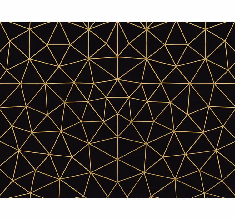 Triangle wallpaper midnight gold geometric web - TenStickers