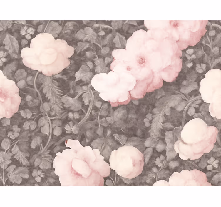 Flower wallpaper vintage linen bloom - TenStickers