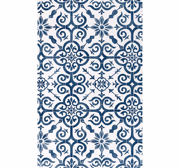 Tile wallpaper blue moroccan tiles - TenStickers