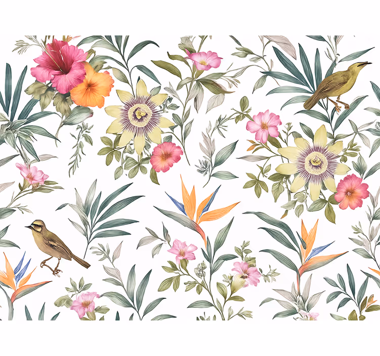 Master bedroom wallpaper blue floral pattern - TenStickers