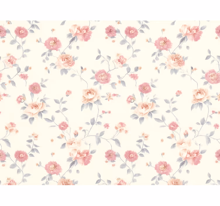 Master bedroom wallpaper textile floral print - TenStickers