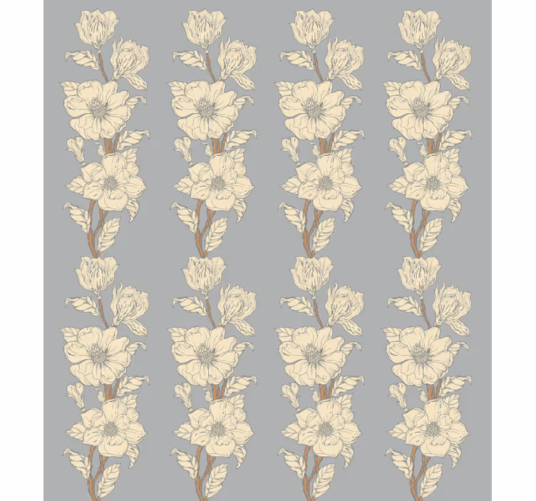 Flower wallpaper in new nostalgia style magnolia - TenStickers