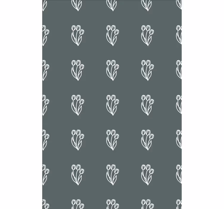 Flower wallpaper cute tulip design line - TenStickers