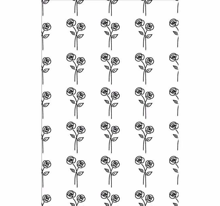 Floral ornament wallpaper pair of roses minimalist design - TenStickers