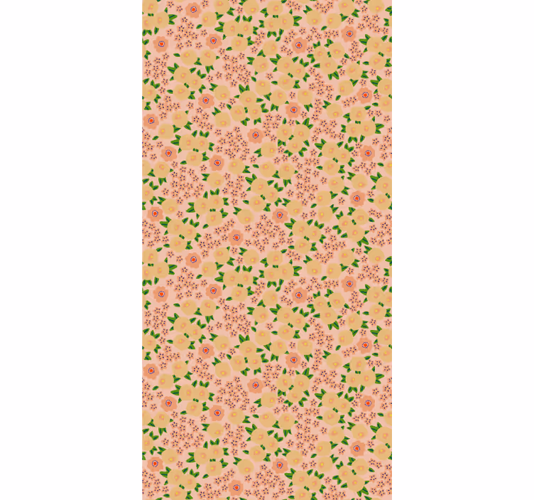 Floral ornament wallpaper original floral design in peach - TenStickers
