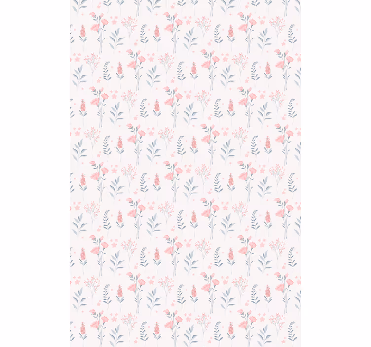 Floral ornament wallpaper pink blossom flowers - TenStickers